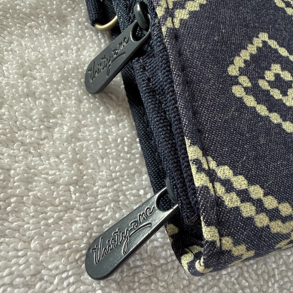 Thirty-One Perfect Cents Wallet, Navy/denim/off white color - Picture 2 of 13